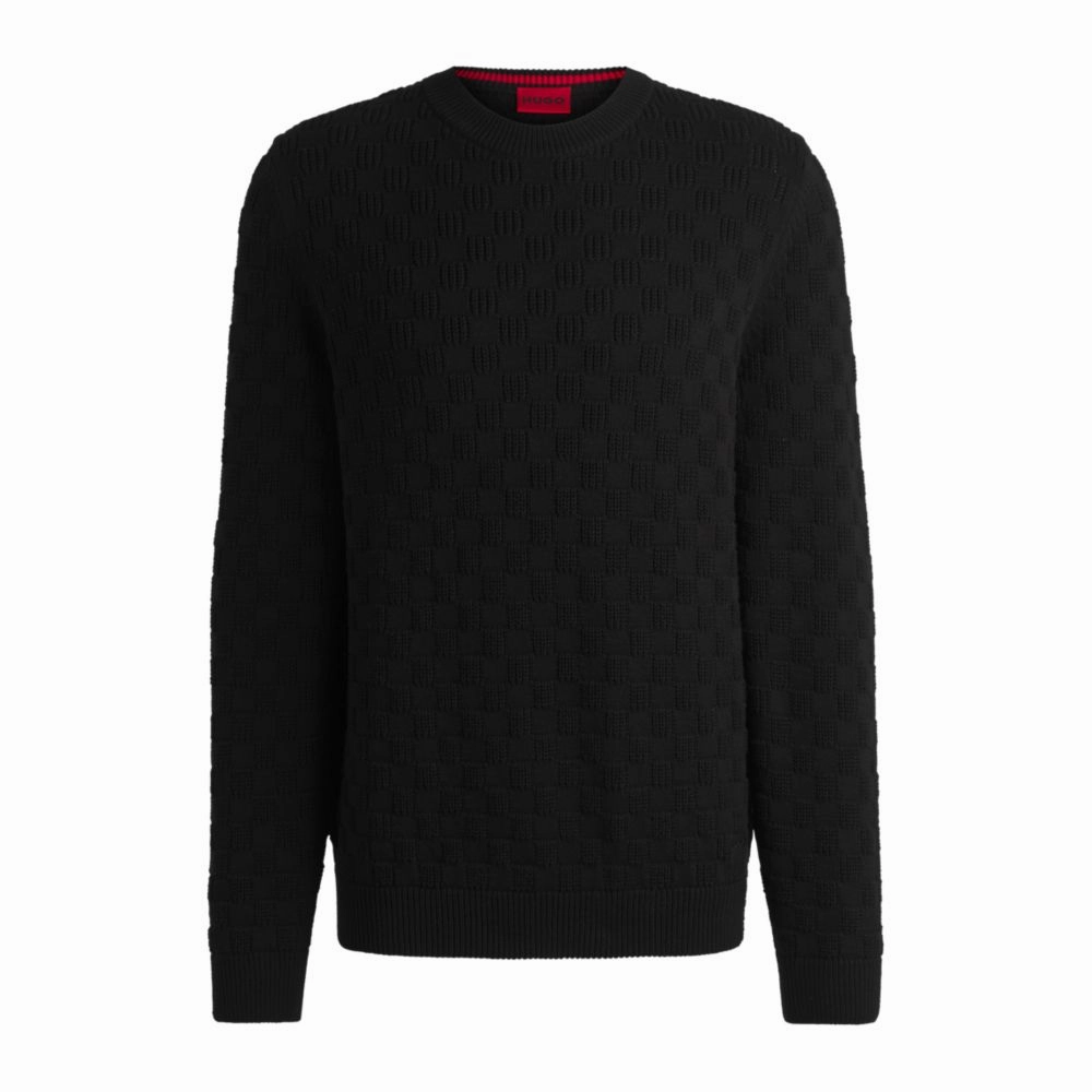 Cotton relaxed-fit sweater with jacquard pattern turtleneck sweaters sale