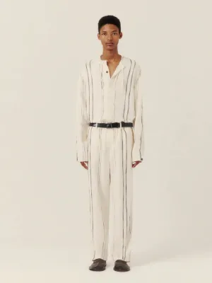 Cream Woven Stripe Trousers Bottoms Mens - cheap mens shorts online