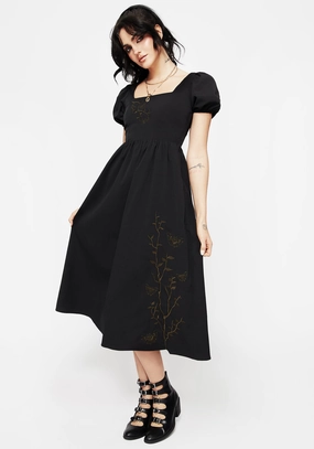 Cressida Moth Embroidered Midi Dress Dresses Womens - beach dresses cheap
