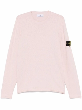 Crew Neck Sweater With Rolled Trim And Logo Patch winter sweaters outlet