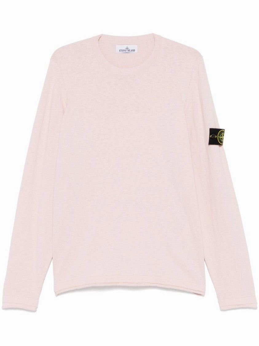 Crew Neck Sweater With Rolled Trim And Logo Patch winter sweaters outlet