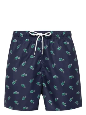 Crocodile-Print Drawstring Swim Shorts cheap mens pants online