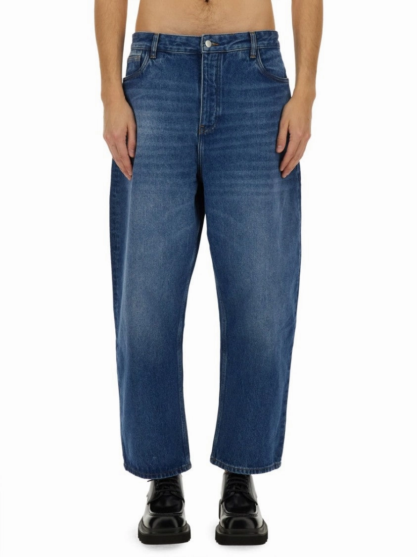 Cropped Curved Jeans With Relaxed Fit