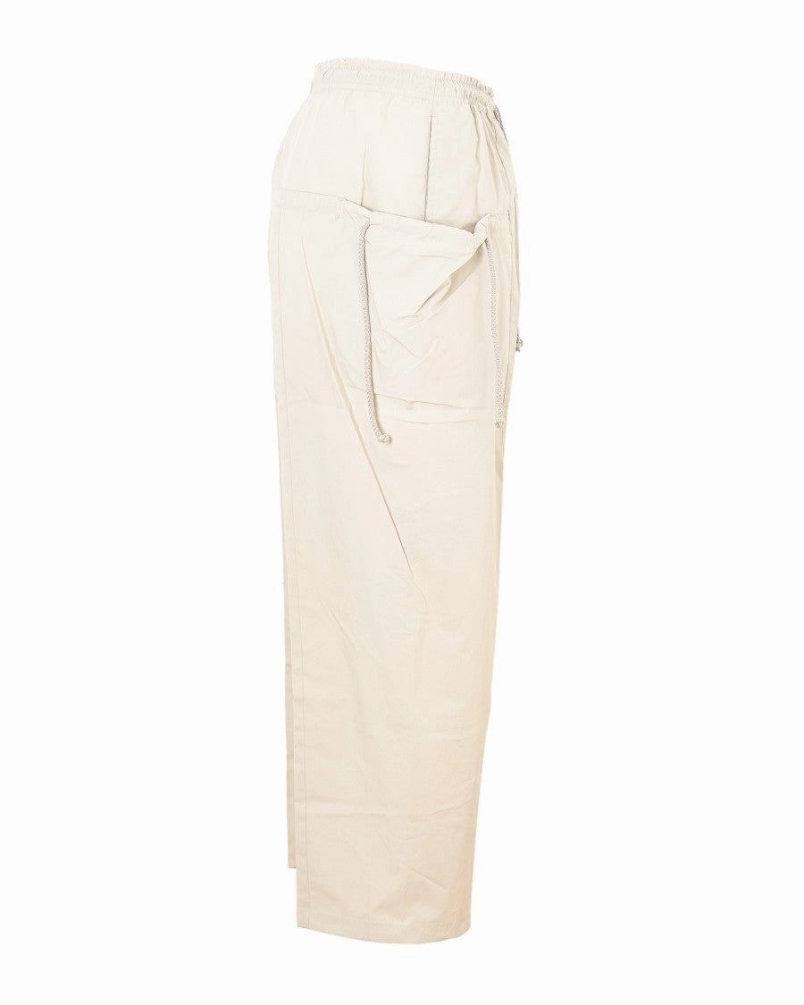 Cropped Straight-Leg Pants With Embroidered Motif