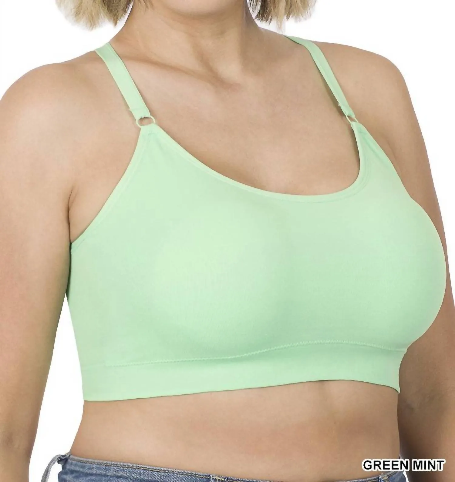 Cross Back Padded Seamless Bra With Adjustable Strap In Green Mint Activewear Womens - cheap workout clothes for women