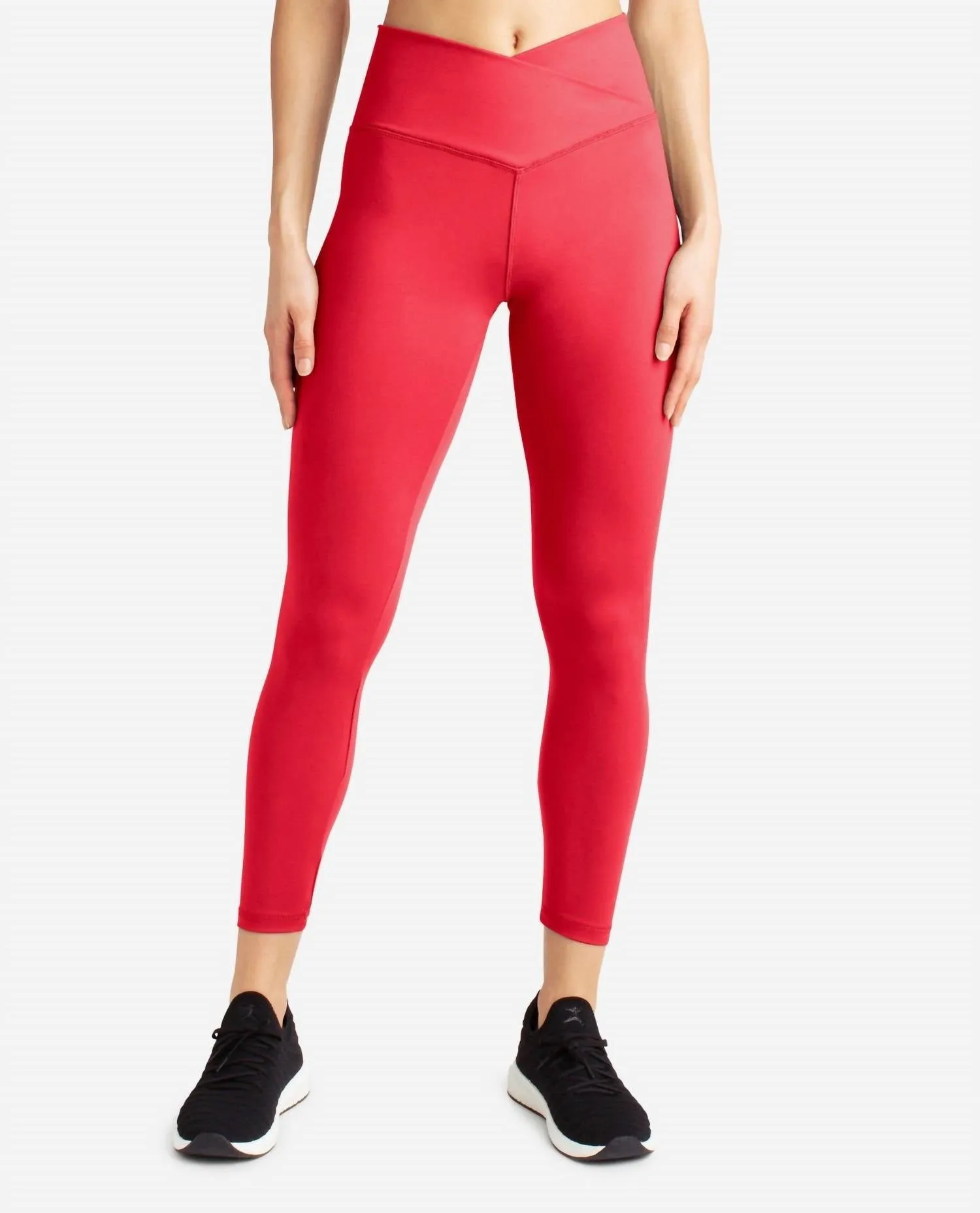 Crossover Waist 7/8 Leggings In Cayenne Activewear Womens - yoga pants clearance