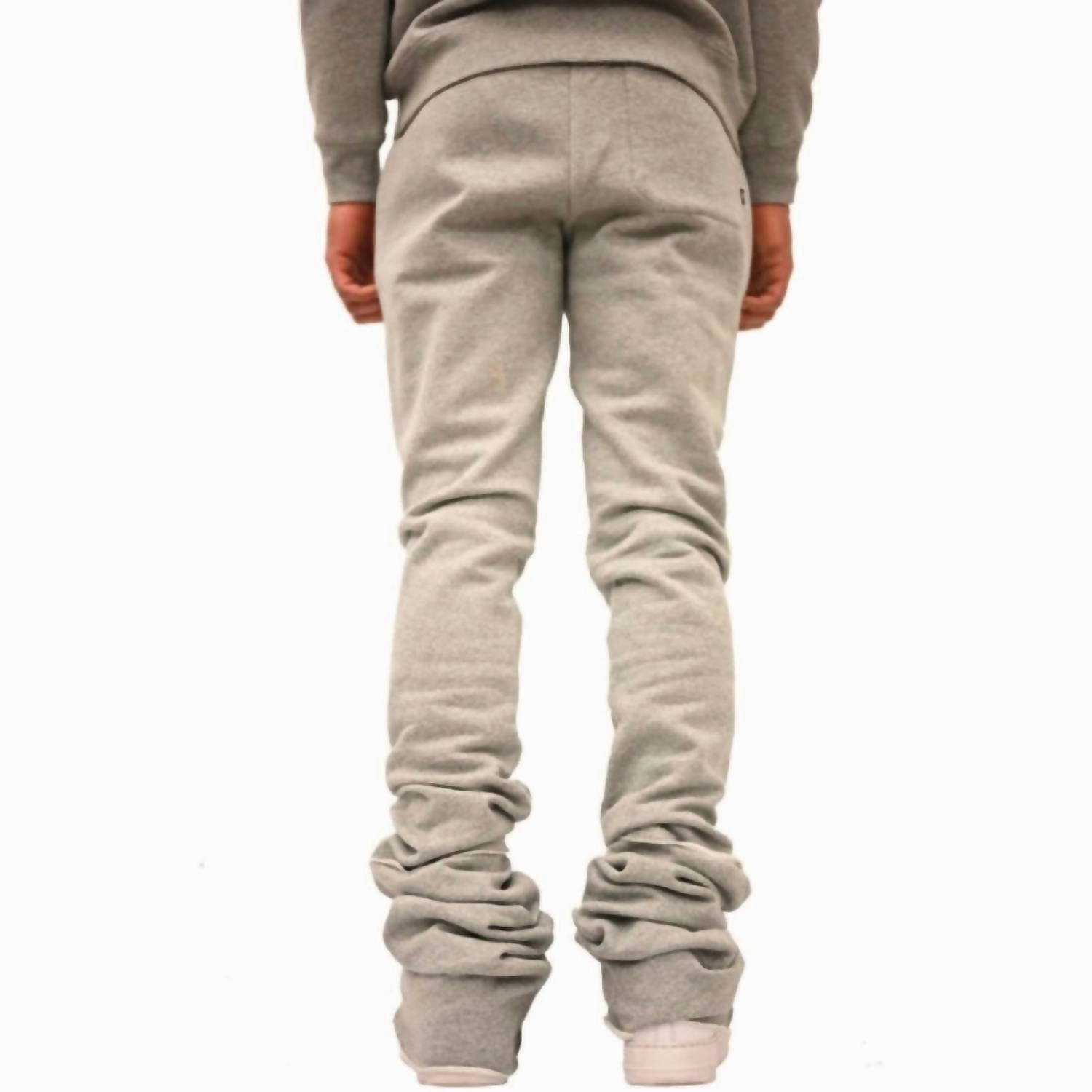 Dagger Stacked Flared Joggers Pants In Heather Gray