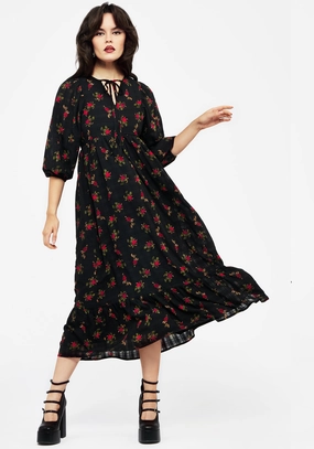 Darcey Floral Print Chiffon Midaxi Dress Dresses Womens - wedding guest outfits
