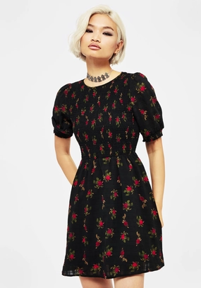 Darcey Floral Print Mini Dress Dresses Womens - beach dresses cheap