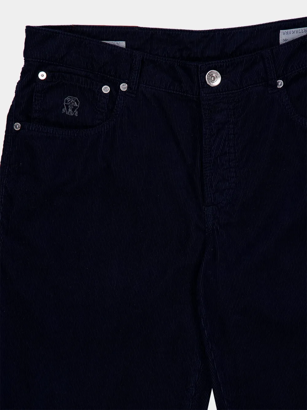 Dark Blue Corduroy Italian Fit Trousers