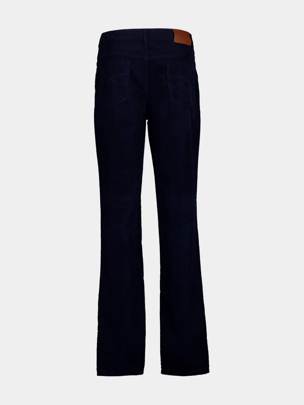 Dark Blue Corduroy Italian Fit Trousers