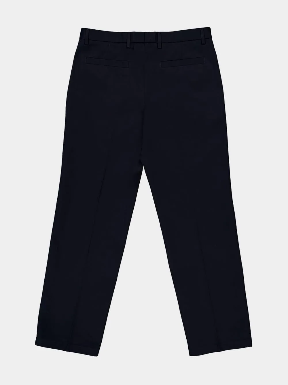 Dark Blue Twill Trousers with Web Detail