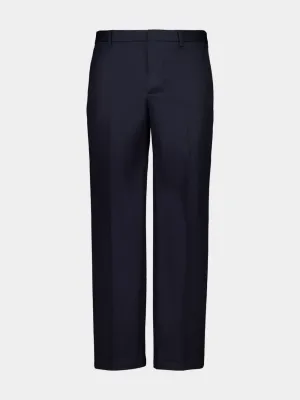 Dark Blue Twill Trousers with Web Detail Bottoms Mens - cheap mens shorts online