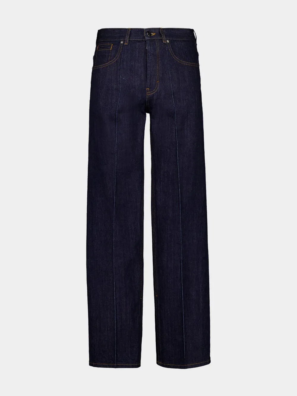 Dark Blue Wide-Leg Indigo Denim Jeans Bottoms Mens - cheap mens shorts online