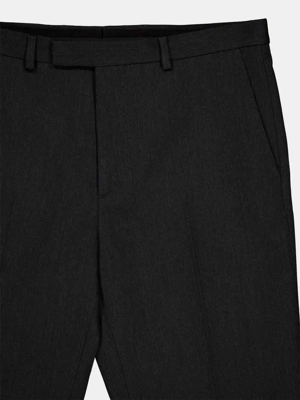Dark Grey Wool Pants with Crease Detail