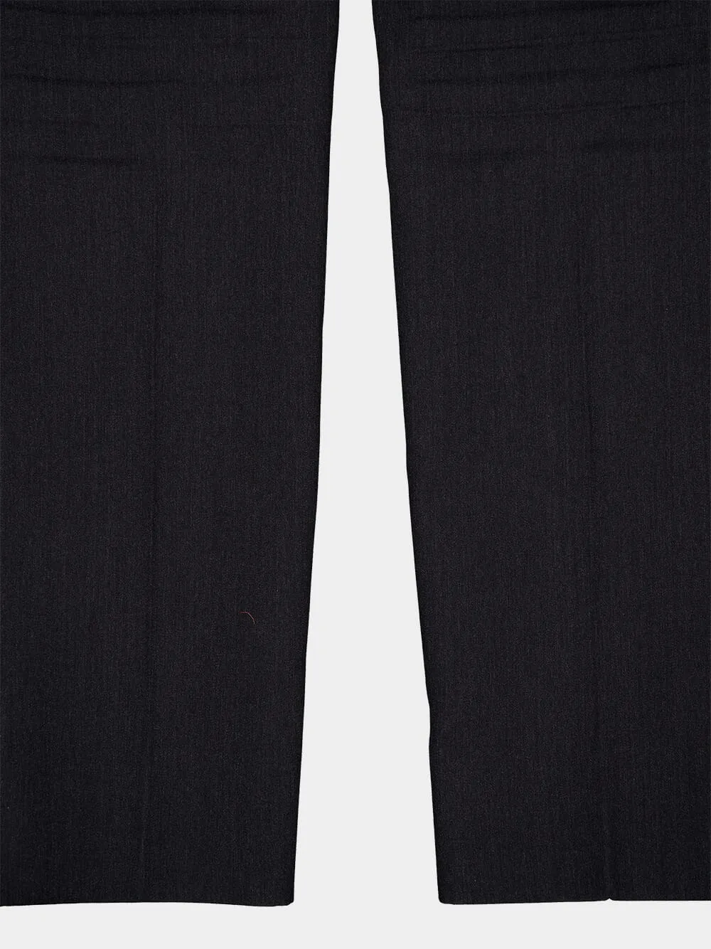 Dark Grey Wool Pants with Crease Detail