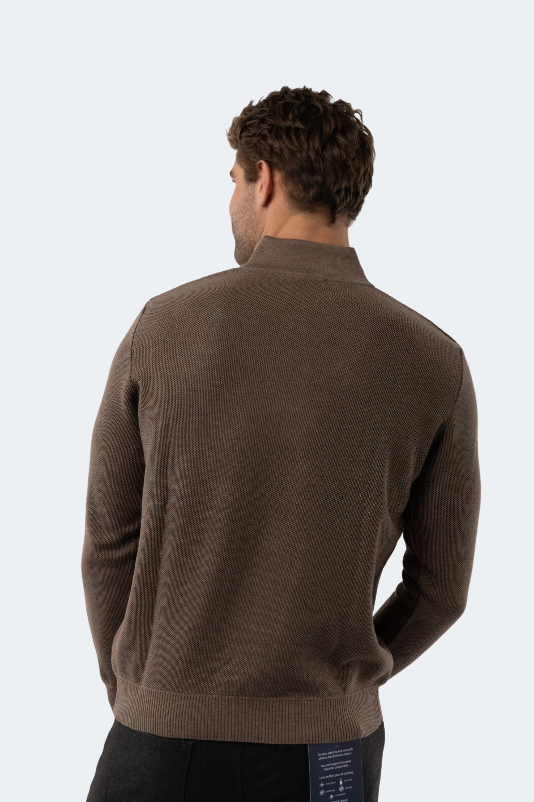 Dark Mink Melange Quarter Zip