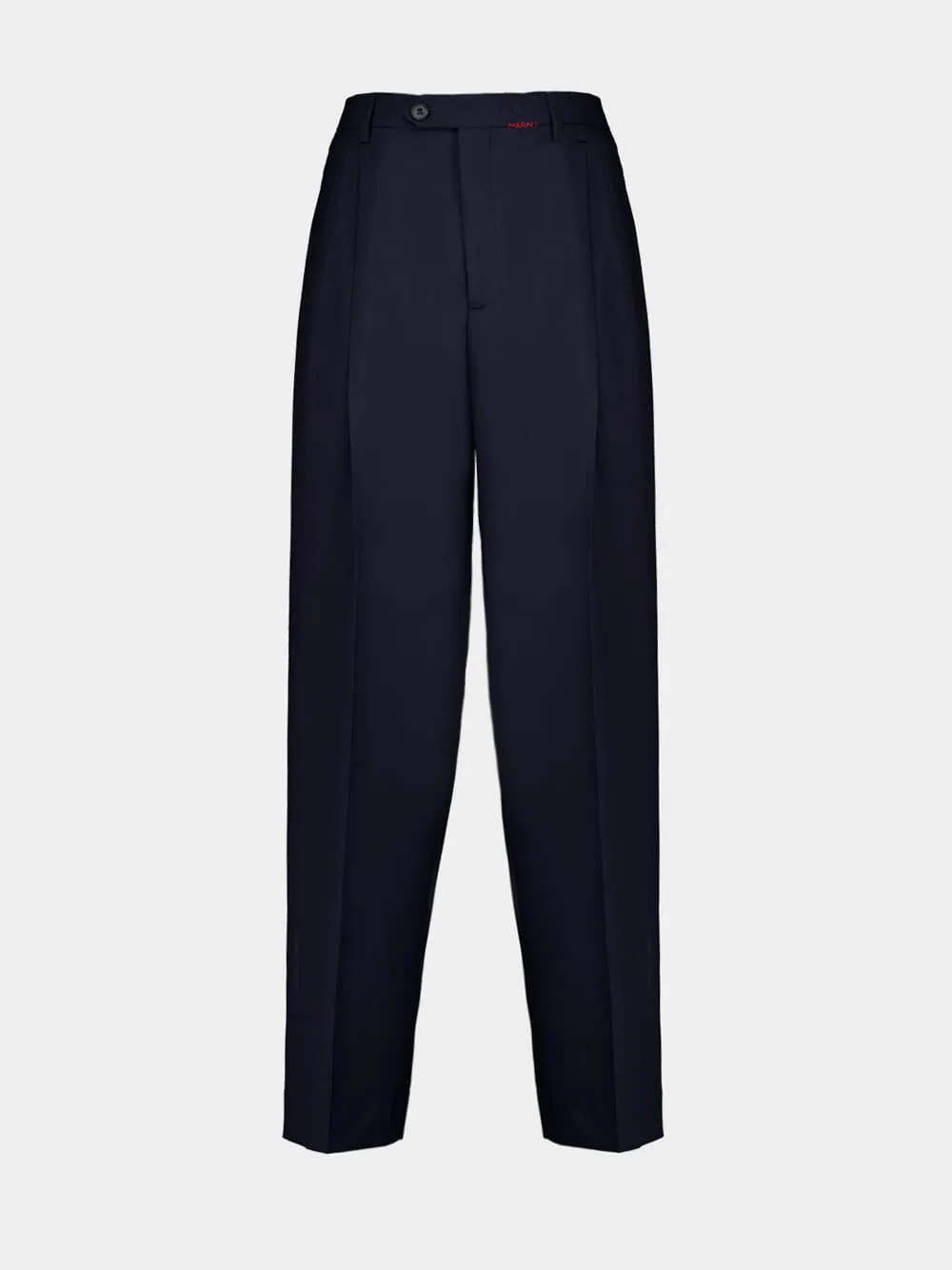 Deep Blue Pleated Wool Trousers Bottoms Mens - cheap mens shorts online