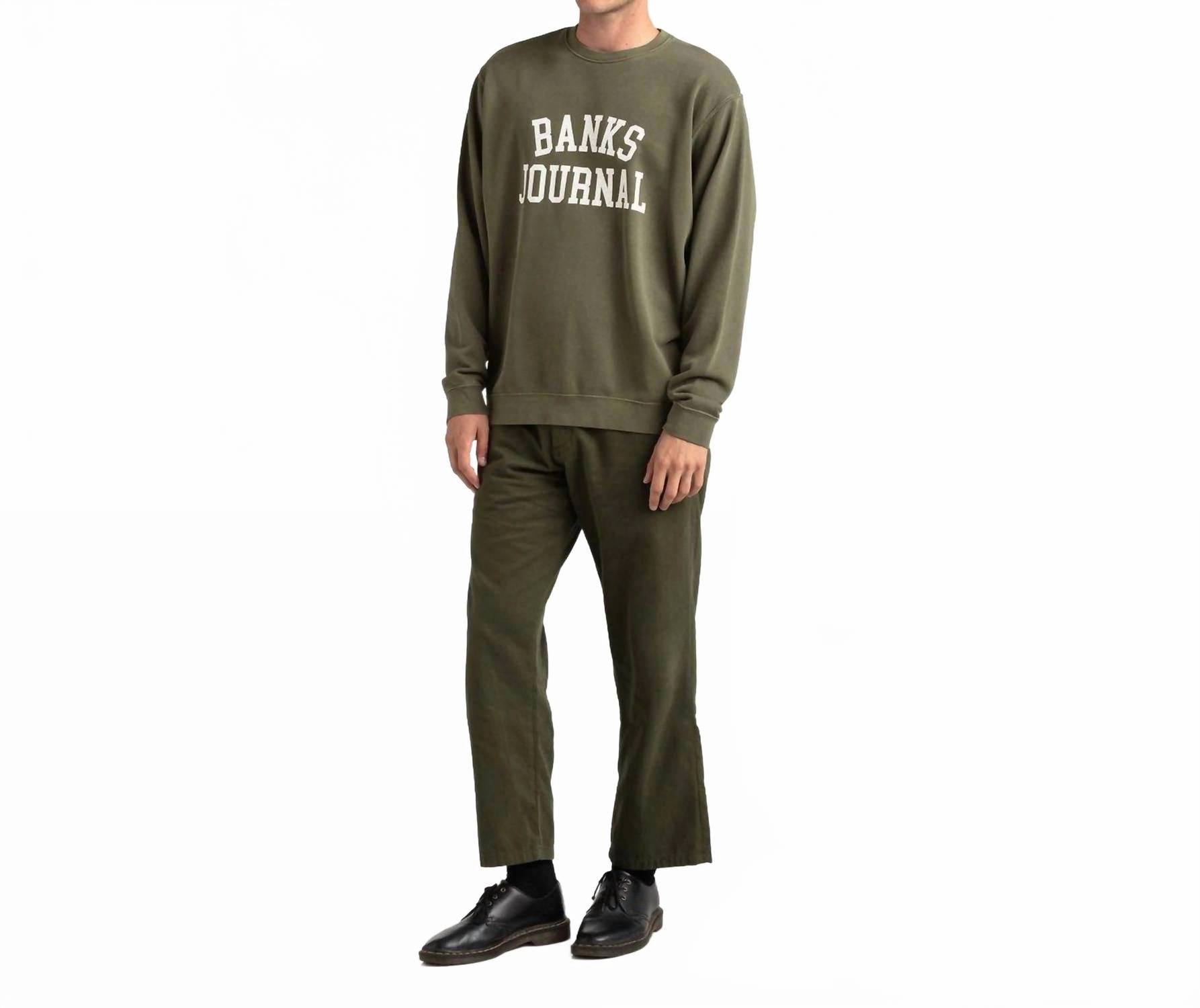 Defense Crew Sweat Fleece In Green winter sweaters outlet