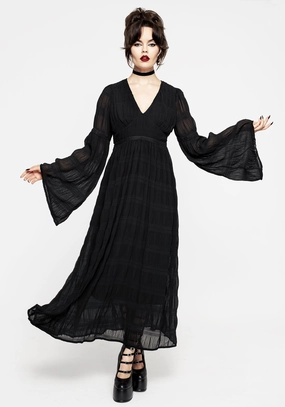Deirdre Flute Sleeve Maxi Dress Dresses Womens - beach dresses cheap