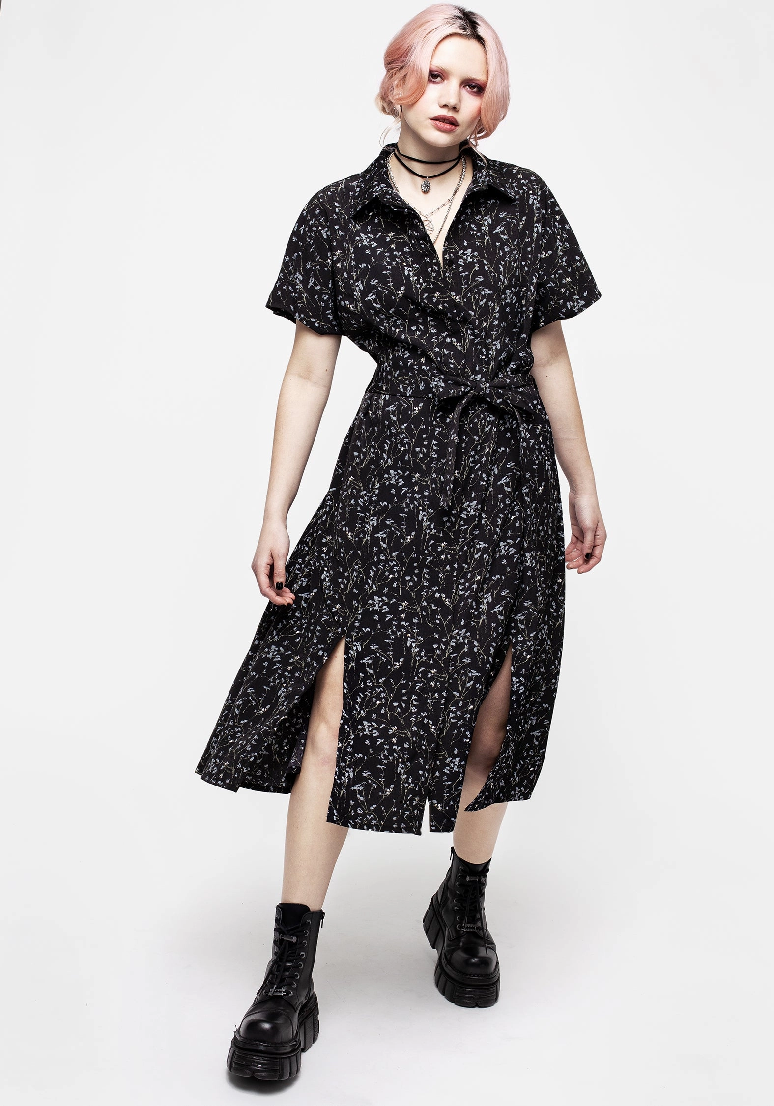 Delphinium Midi Shirt Dress Dresses Womens - beach dresses cheap