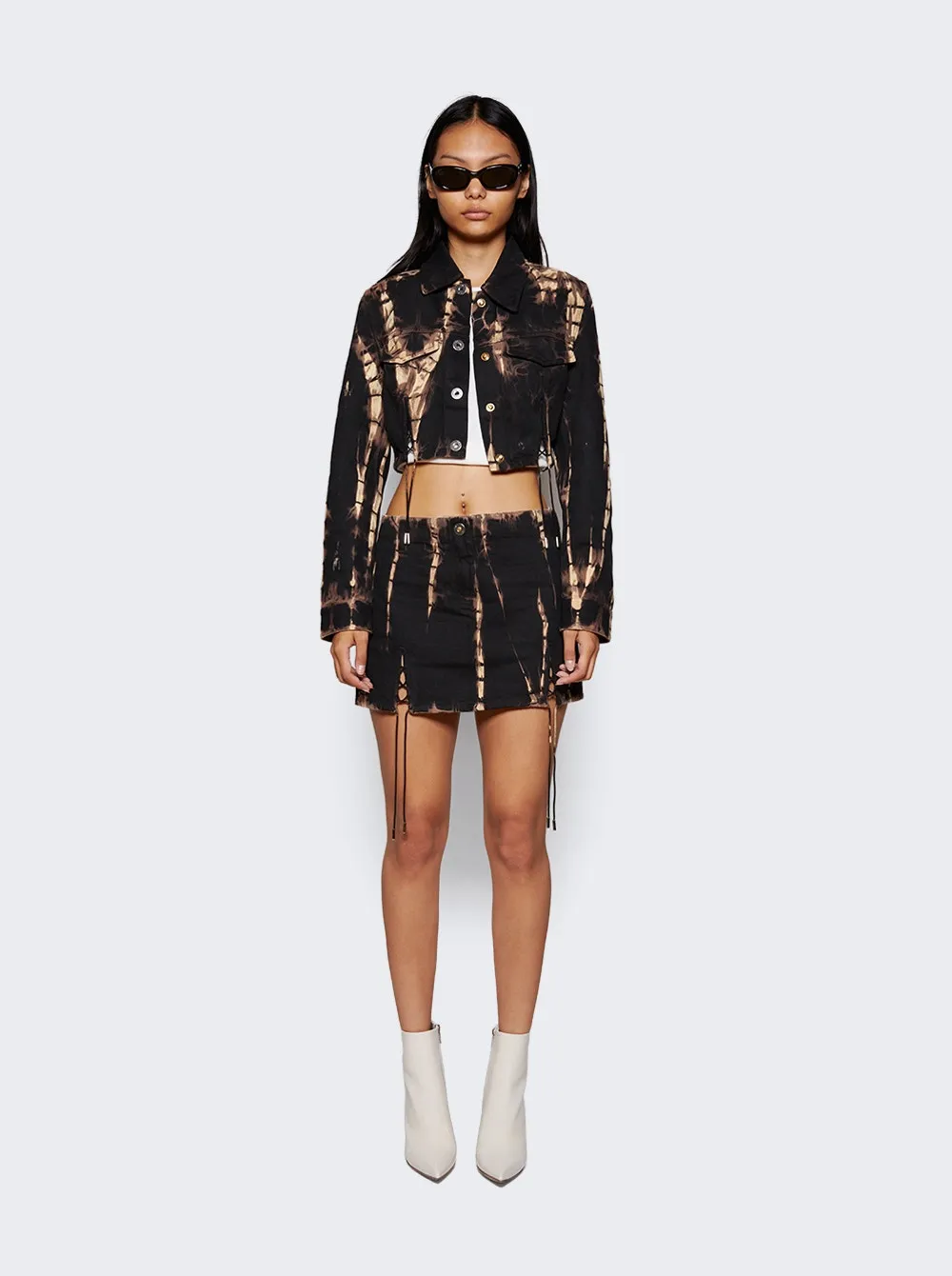Denim V-wire Mini Skirt