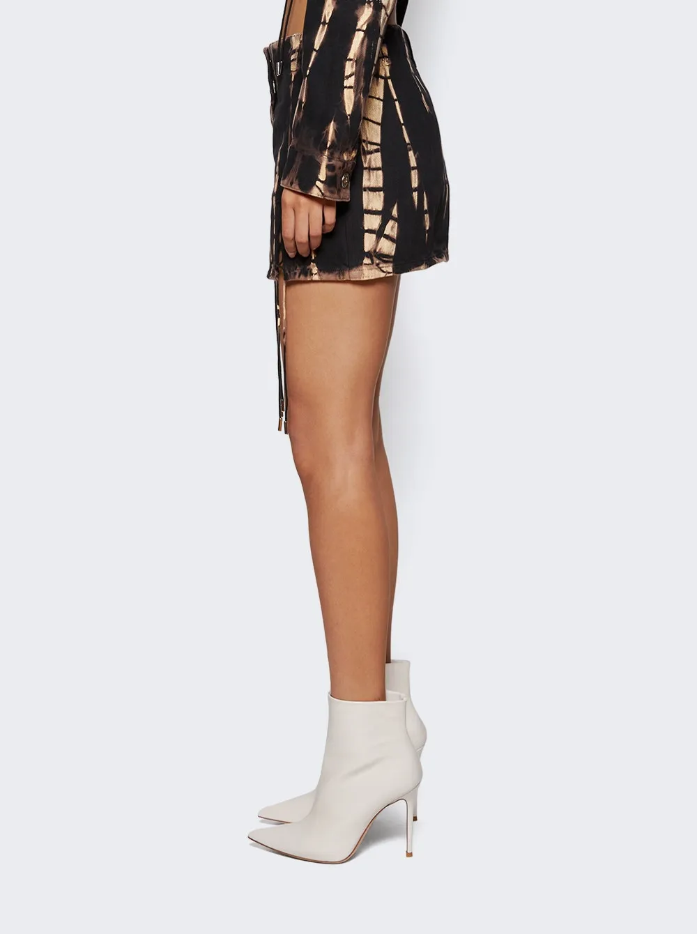 Denim V-wire Mini Skirt
