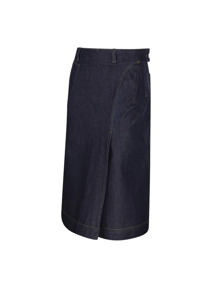 Denim Wrap Detail Skirt