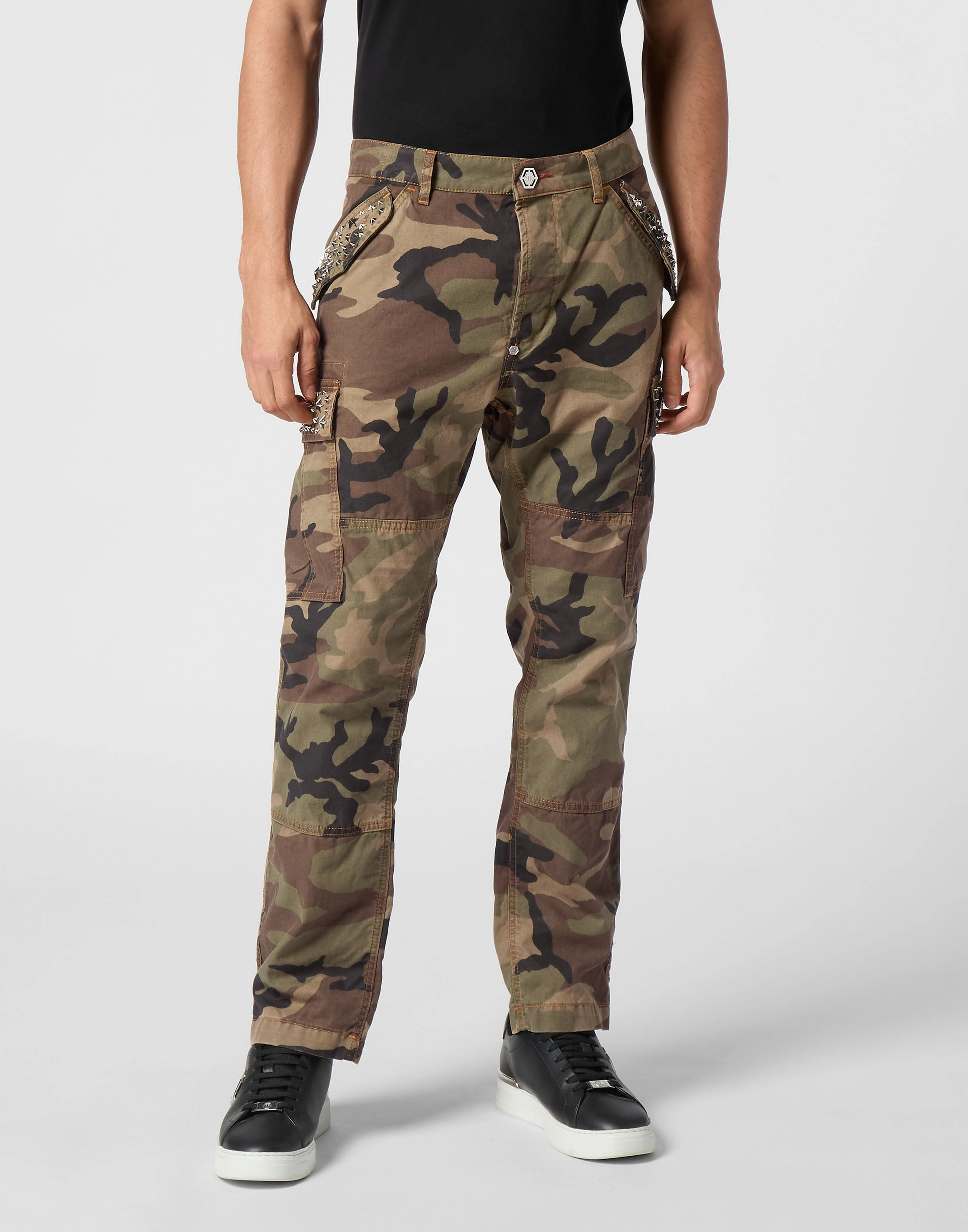 Denim Cargo Trousers Studs