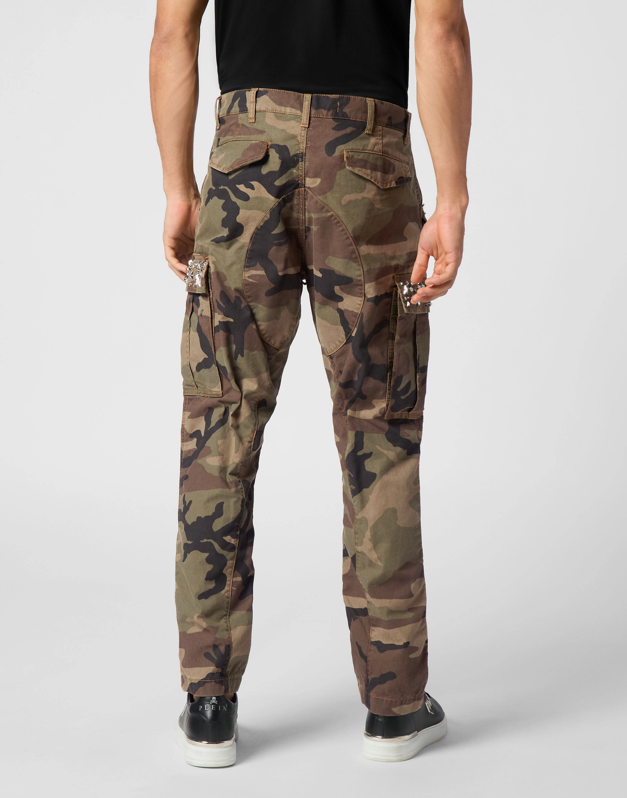 Denim Cargo Trousers Studs