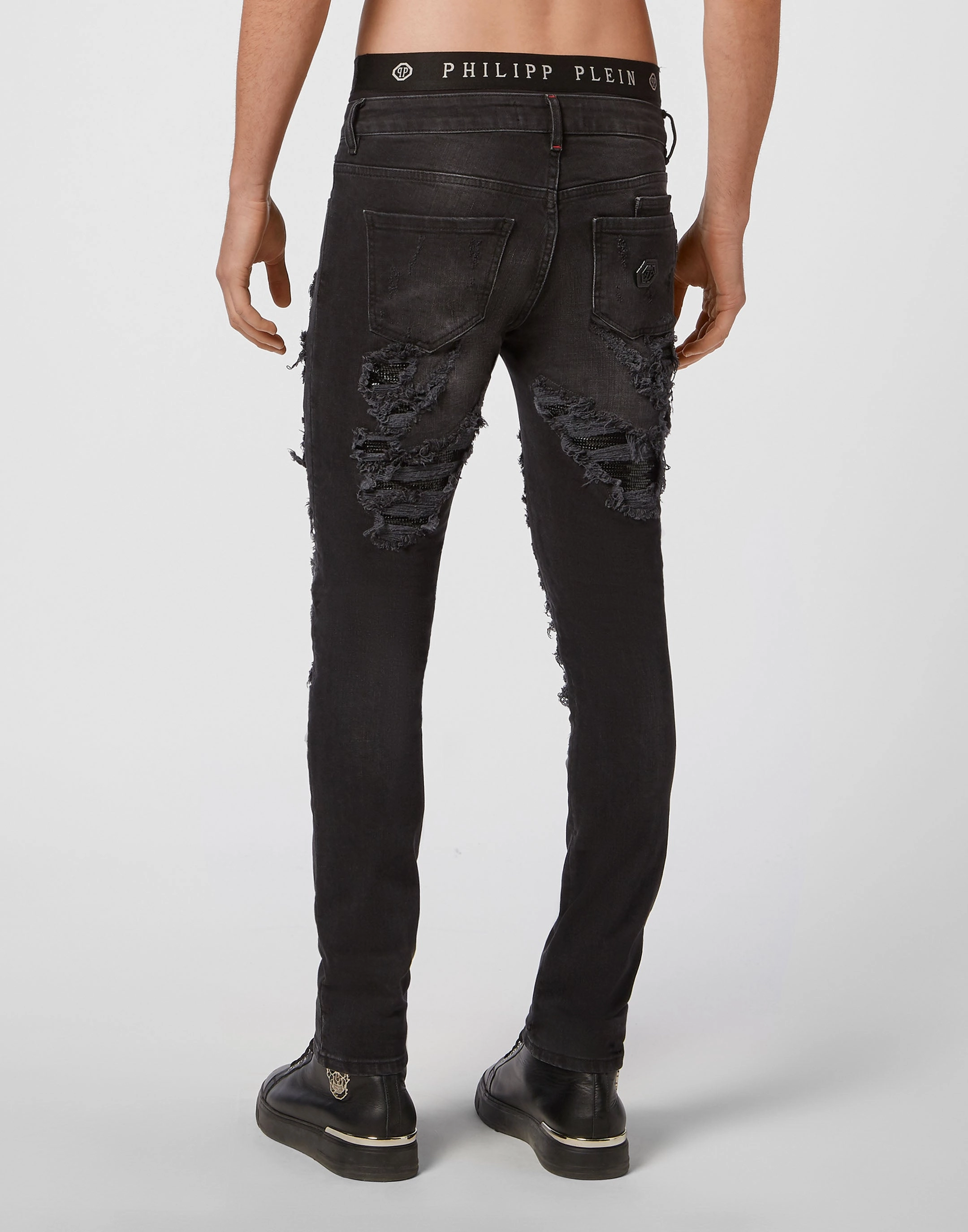 Denim Slim Fit with Metal mesh