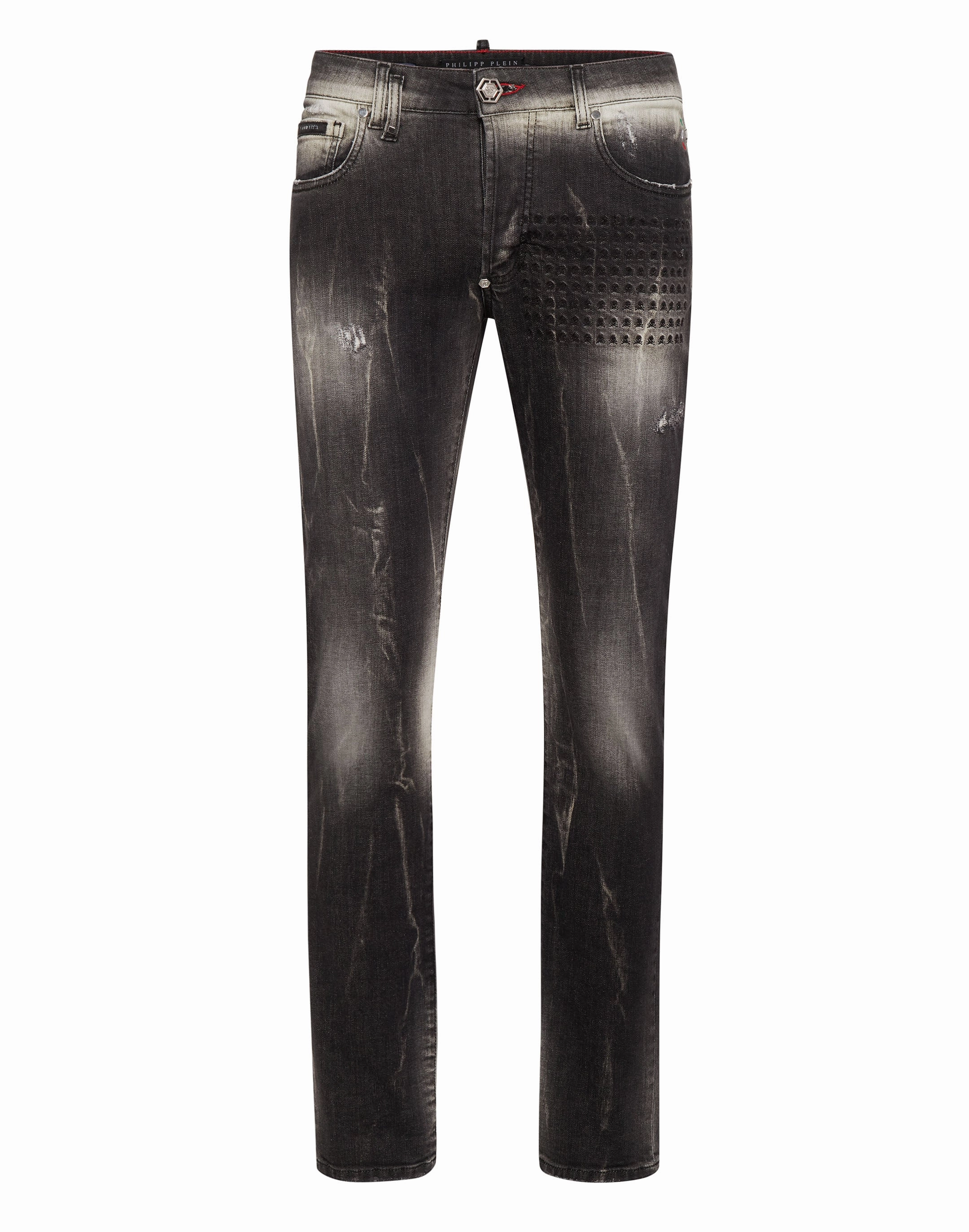 Denim Trousers Super Straight Cut Fit Skull&Bones