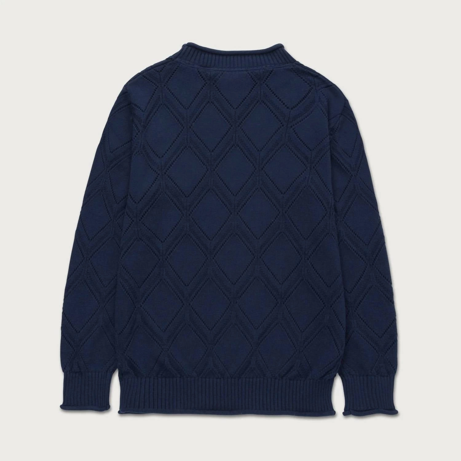 Diamond Knit Sweater In Navy
