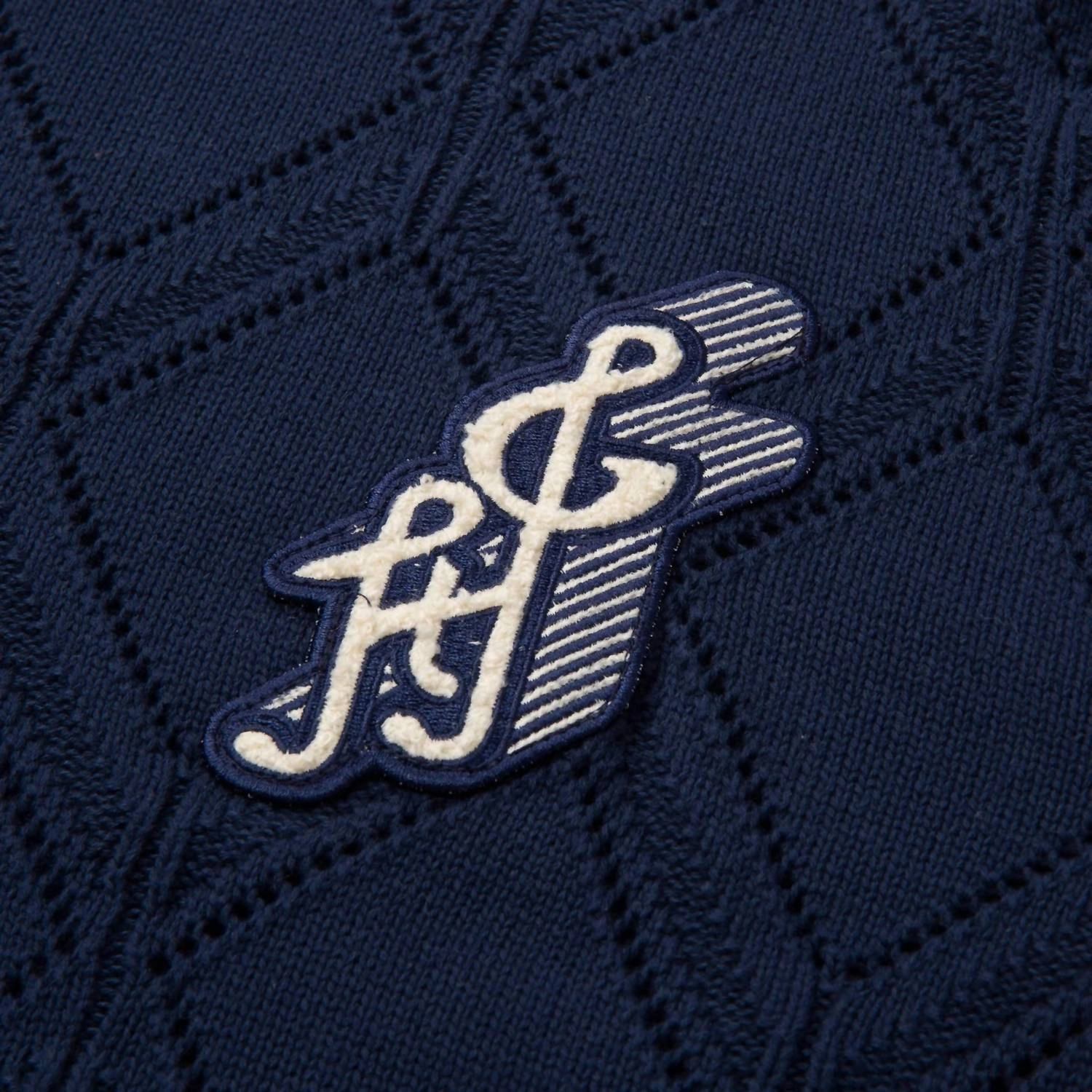 Diamond Knit Sweater In Navy