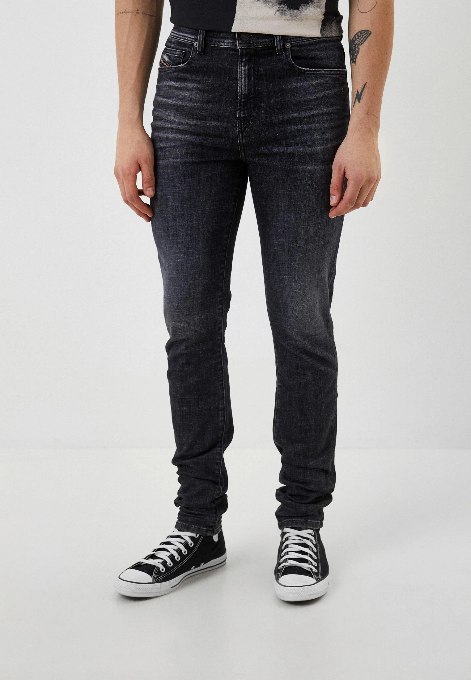 Diesel D-Amny Washed Black Skinny Fit Stretch Jeans Denim