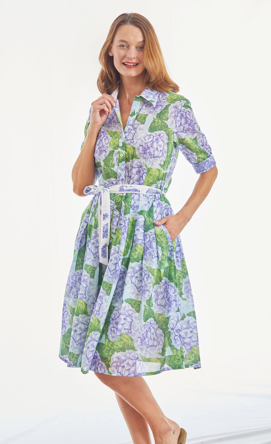 Dizzy Lizzie Mrs Maisel Dress - Purple Green Hydrangea