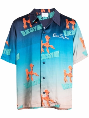 Dog-Print Short-Sleeve Shirt mens polos clearance