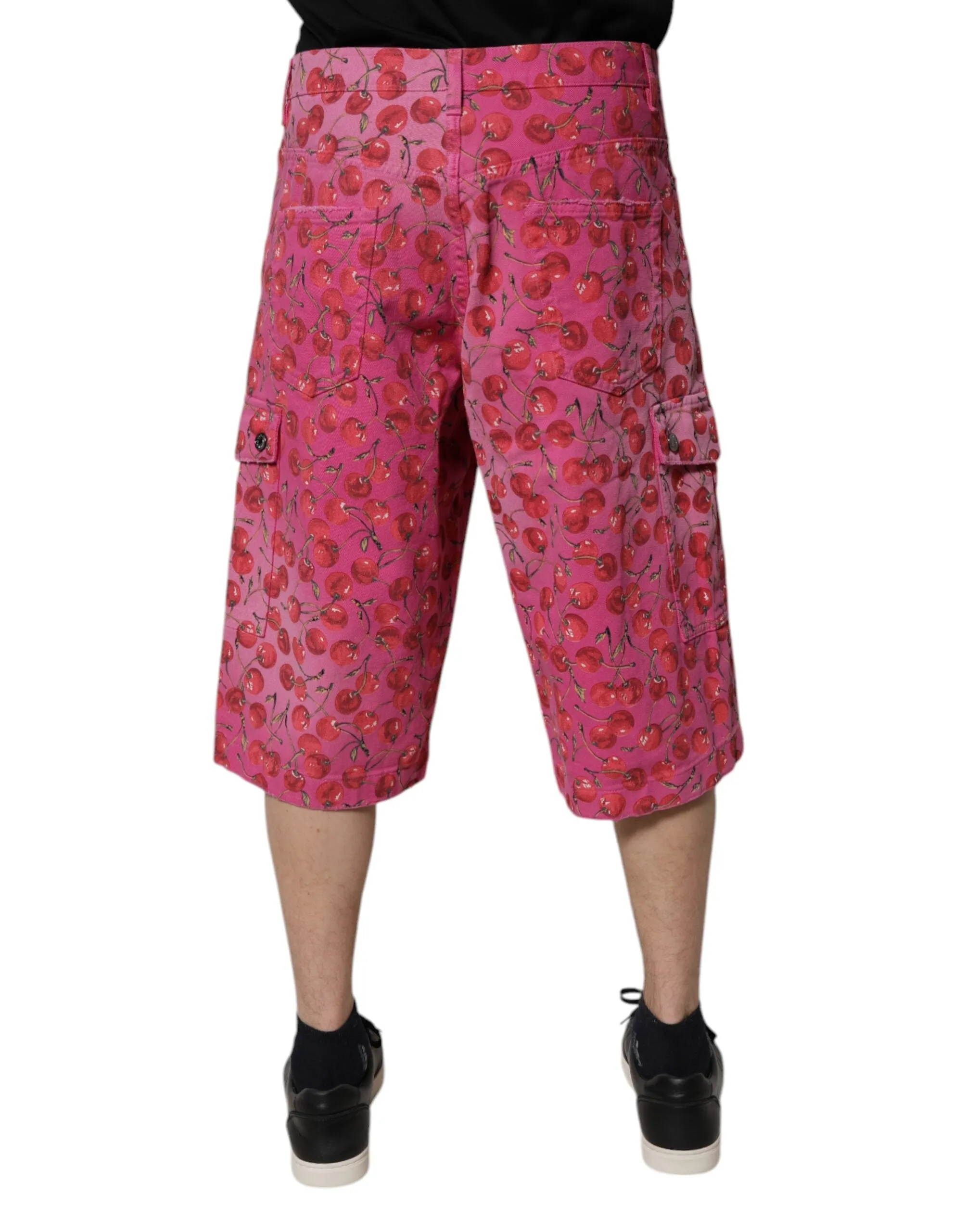 Dolce & Gabbana Cherry Print Cargo Cotton Men's Shorts (Pre-Owned)