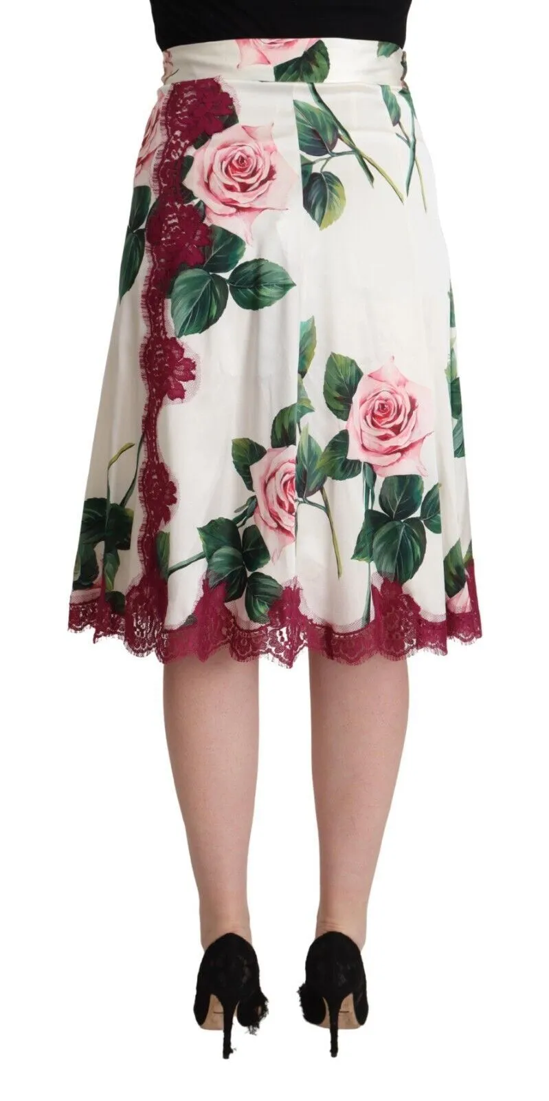 Dolce & Gabbana Elegant Floral A-Line Midi Women's Skirt