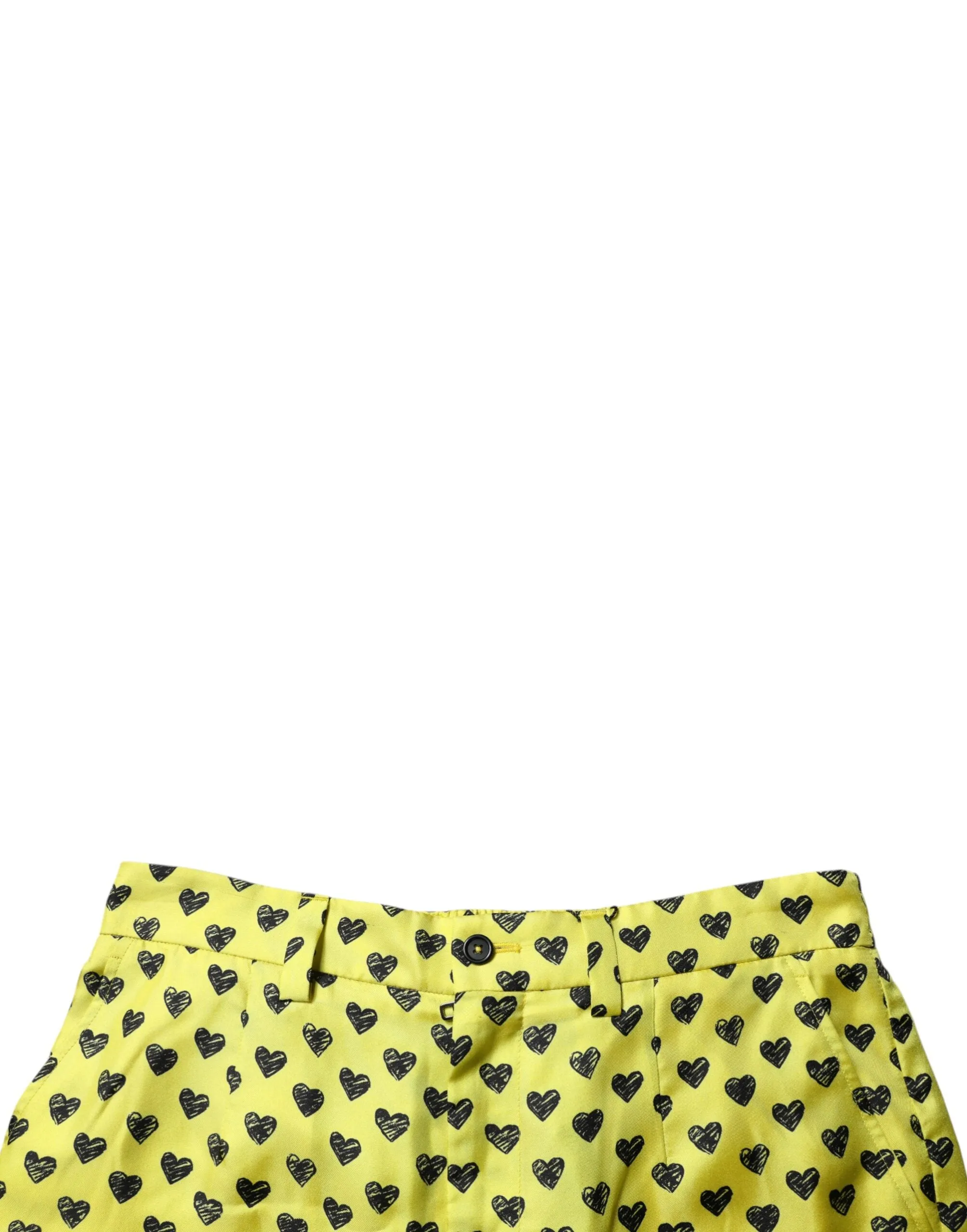 Dolce & Gabbana Silk Heart Print Bermuda Men's Shorts (Pre-Owned)