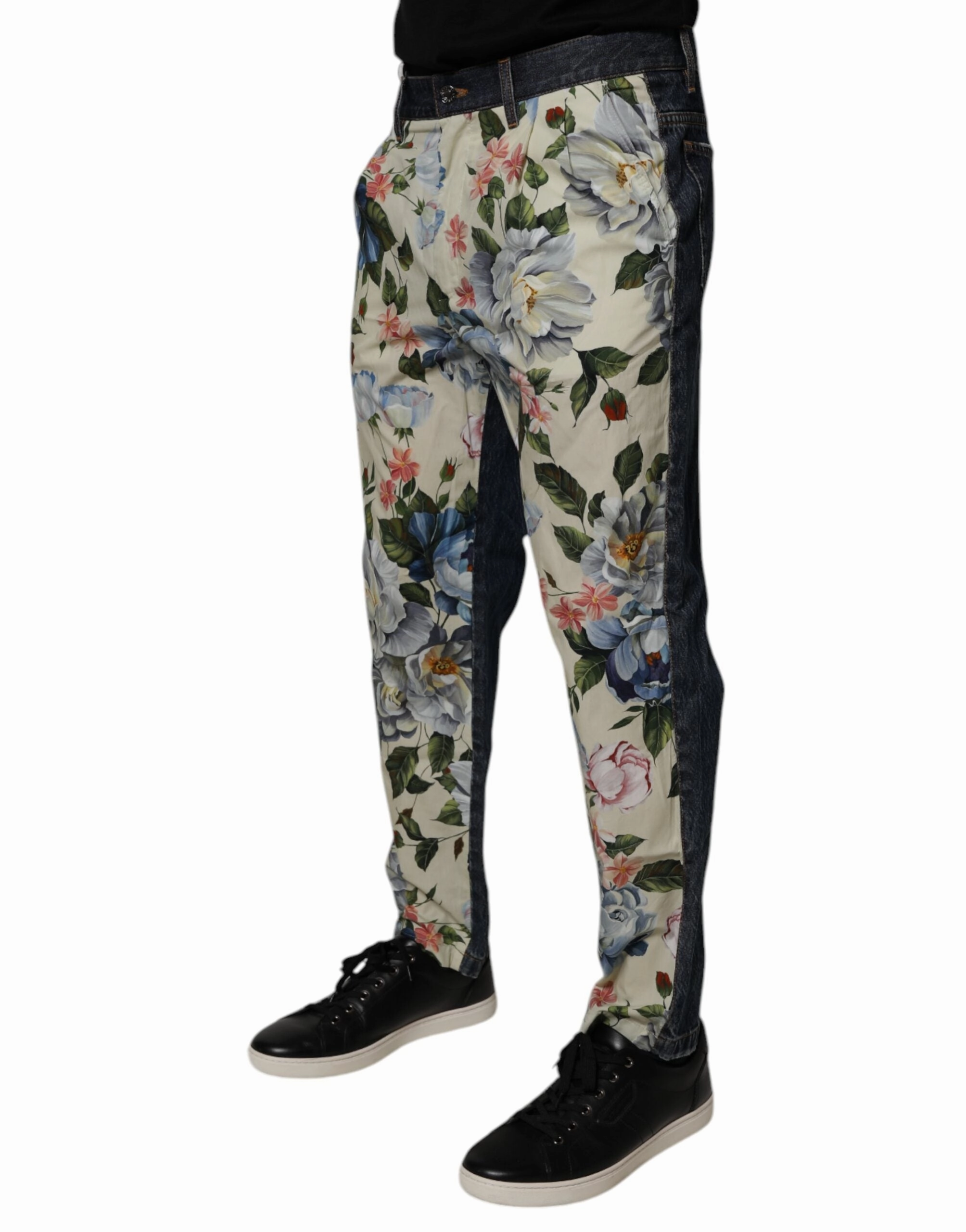 Dolce & Gabbana blue Floral Cotton Men blue Men's Jeans