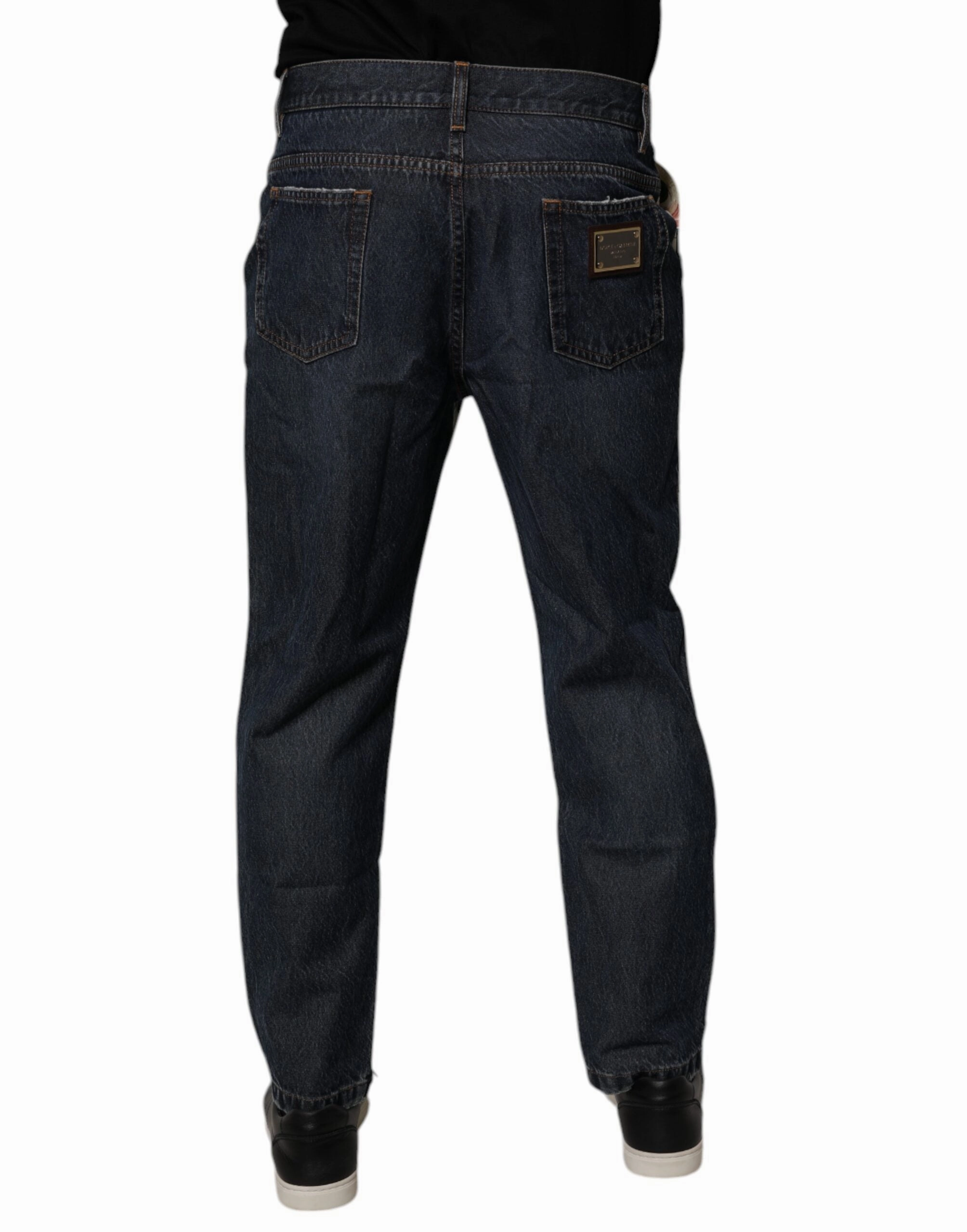 Dolce & Gabbana blue Floral Cotton Men blue Men's Jeans