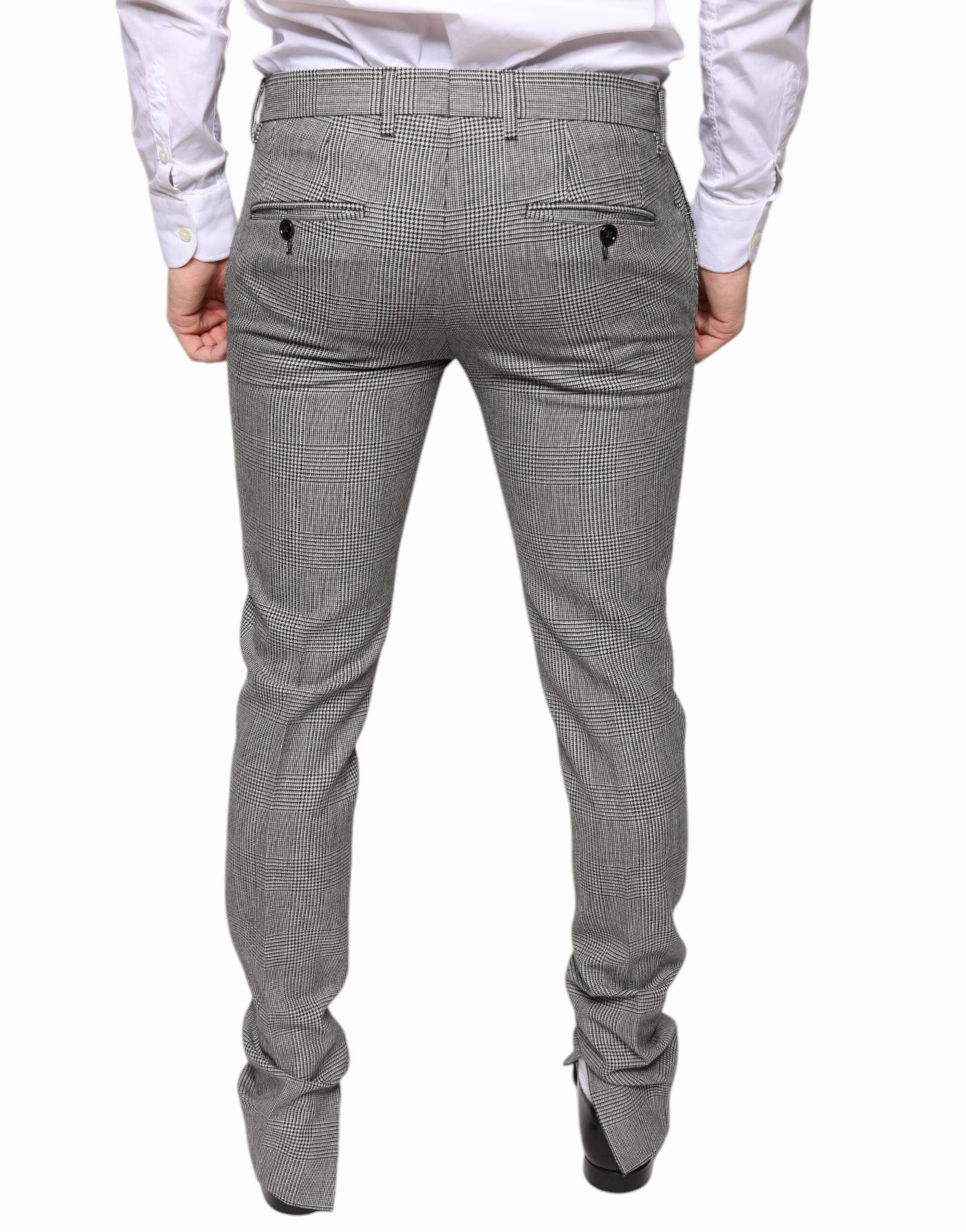 Dolce & Gabbana Check Tartan Wool Skinny Men's Pants