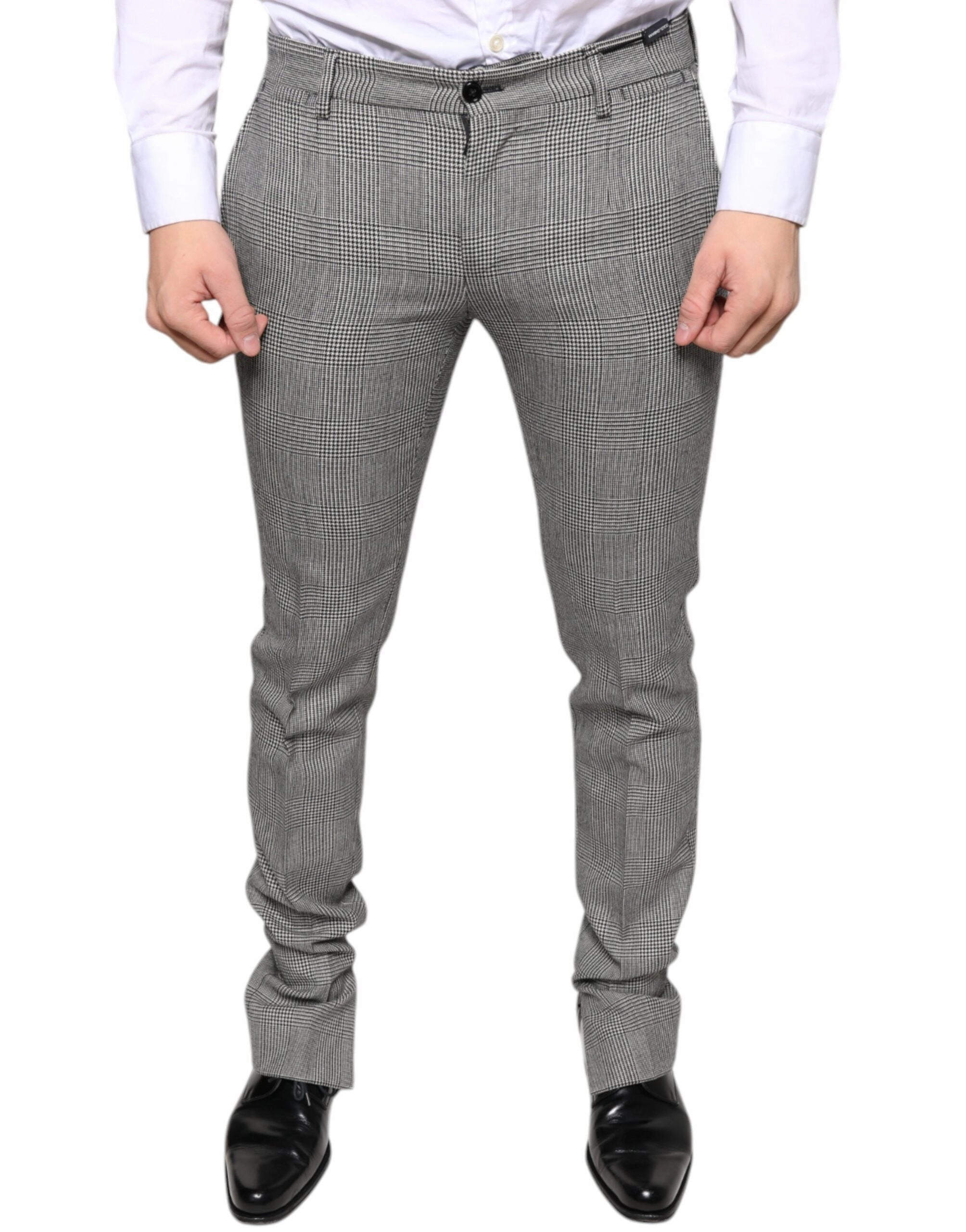 Dolce & Gabbana Check Tartan Wool Skinny Men's Pants