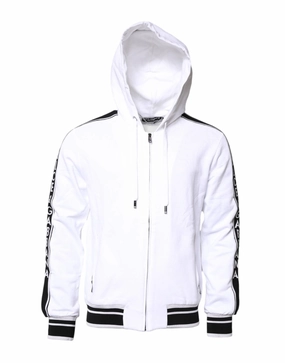 Dolce & Gabbana Cotton Logo Hooded Sweatshirt Men's Sweater (Pre-Owned) knit sweaters cheap