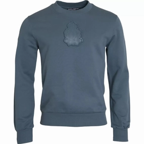 Dolce & Gabbana Cotton Logo Patch Crew Neck Men Pullover Men's Sweater turtleneck sweaters sale