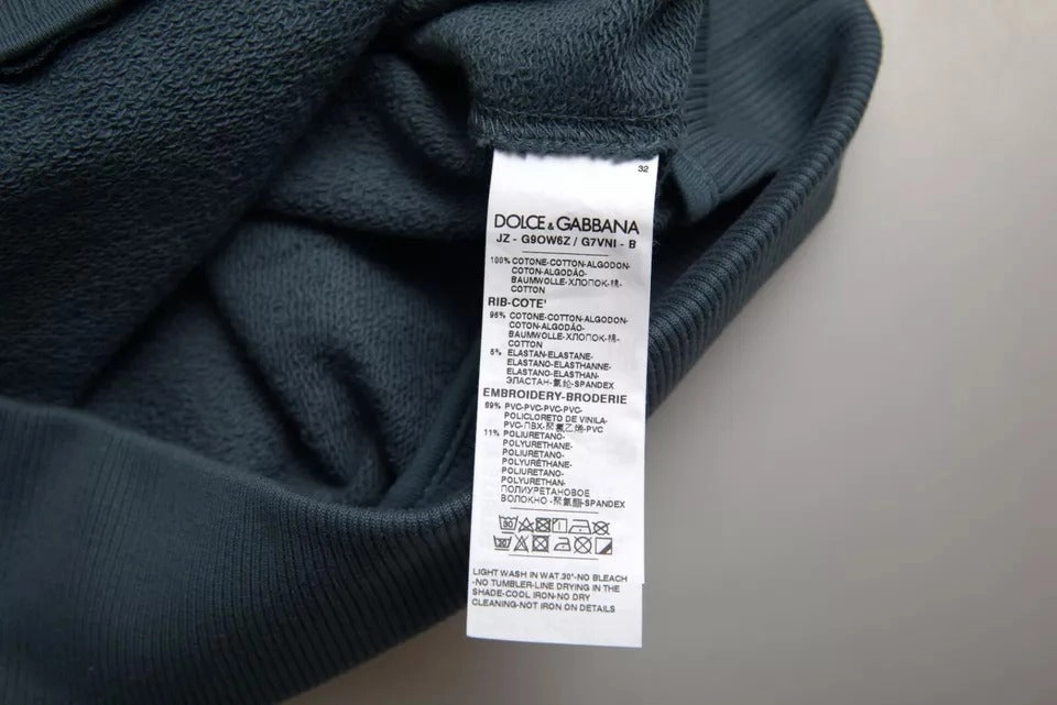 Dolce & Gabbana Cotton Logo Patch Crew Neck Men Pullover Men's Sweater