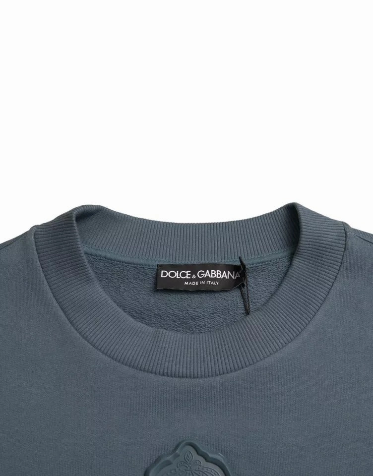 Dolce & Gabbana Cotton Logo Patch Crew Neck Men Pullover Men's Sweater