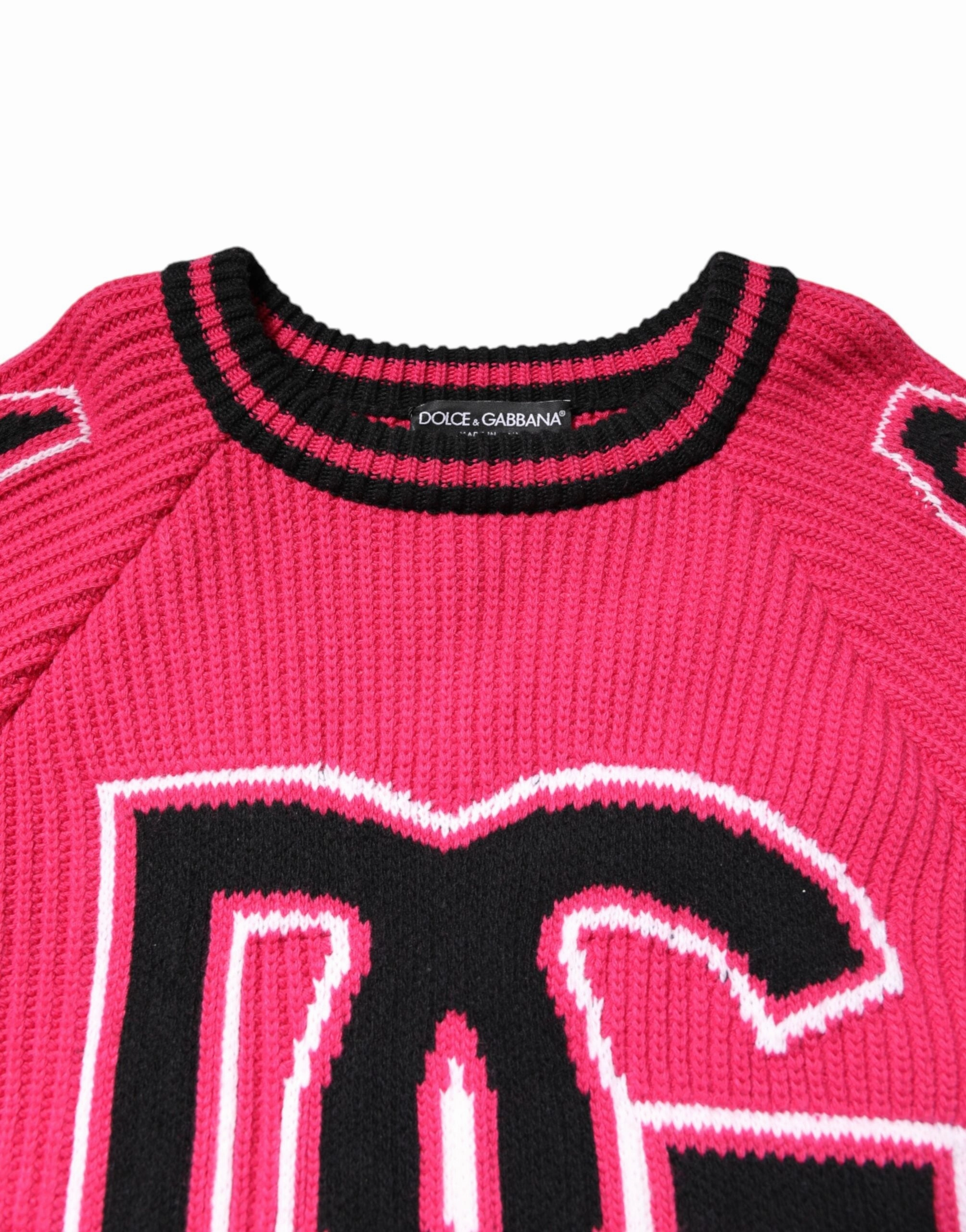 Dolce & Gabbana Cotton Logo Print Knit Pullover Men's Sweater