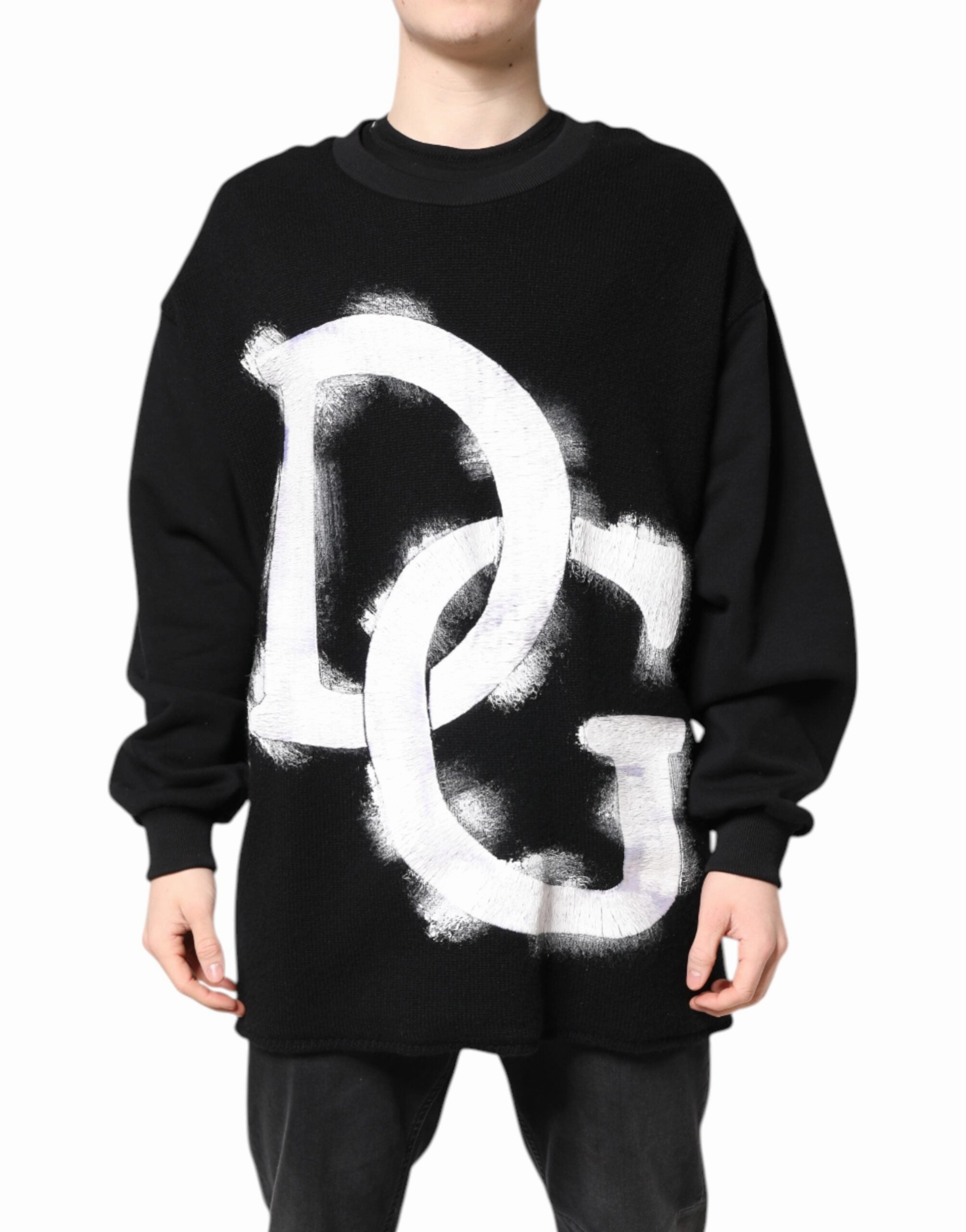 Dolce & Gabbana Cotton Logo Print Men Pullover Men's Sweater